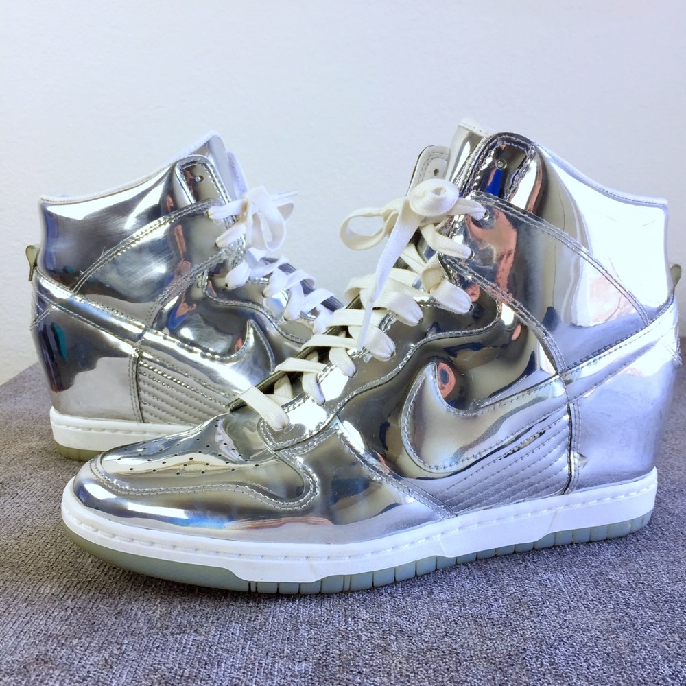 SOLD! Nike Dunk Sky Hi Super Bowl Silver Sneakers - Picture 2 of 8